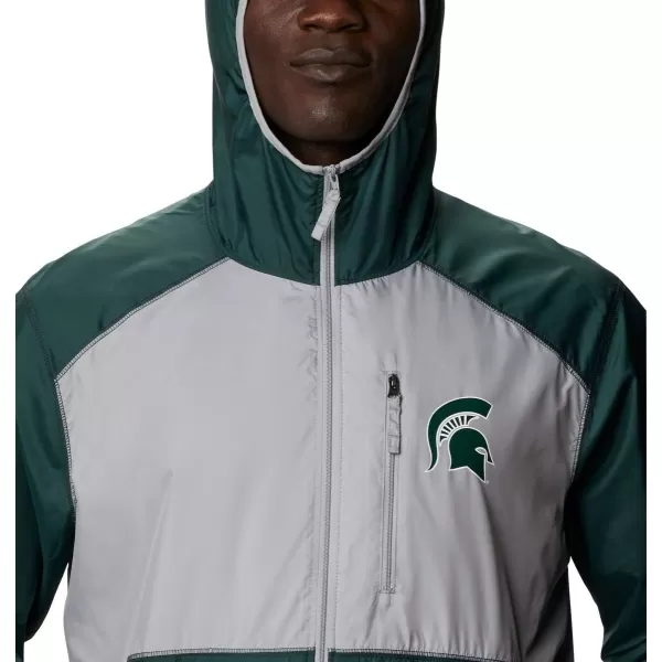 Columbia Mens CLG Flash Forward JacketMichigan State Spartans Ms  Spruce Columbia Grey