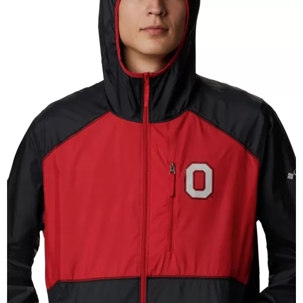 Columbia Mens CLG Flash Forward JacketOhio State Buckeyes Os  Black Intense Red