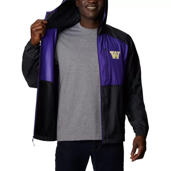 Columbia Mens CLG Flash Forward JacketWashington Huskies Uw  Black Uw Purple