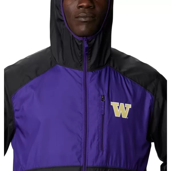 Columbia Mens CLG Flash Forward JacketWashington Huskies Uw  Black Uw Purple