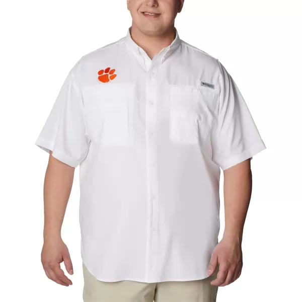 Columbia Mens CLG Tamiami Short Sleeve ShirtClemson Tigers Cle  White