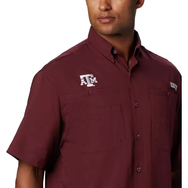 Columbia Mens CLG Tamiami Short Sleeve ShirtTexas AampM Aggies Tam  Maroon