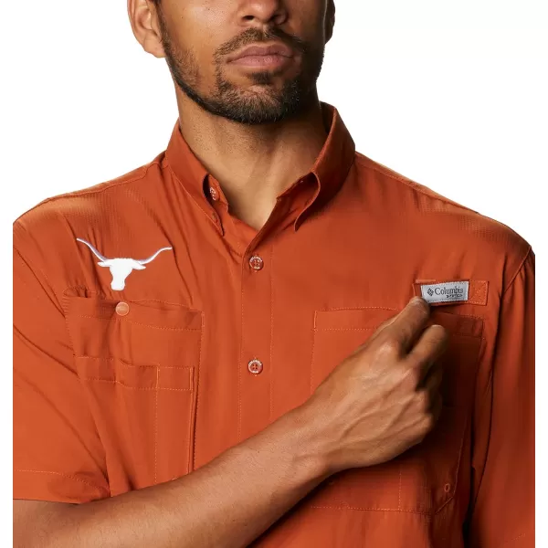 Columbia Mens CLG Tamiami Short Sleeve ShirtTexas Longhorns Tex  Cedar