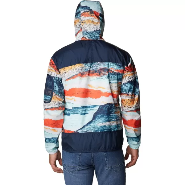 Columbia Mens Challenger WindbreakerIcy Morn Hyper Nature PrintColl Navy