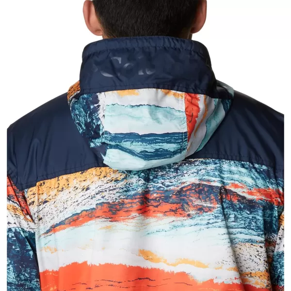 Columbia Mens Challenger WindbreakerIcy Morn Hyper Nature PrintColl Navy