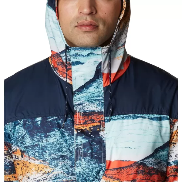 Columbia Mens Challenger WindbreakerIcy Morn Hyper Nature PrintColl Navy