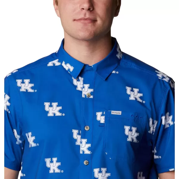 Columbia Mens Collegiate Super Slack Tide ShirtKentucky Wildcats Uk  Azul Logo Print