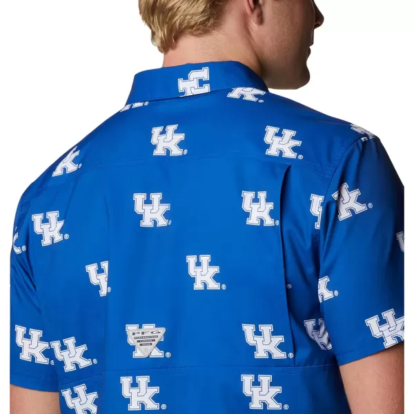 Columbia Mens Collegiate Super Slack Tide ShirtKentucky Wildcats Uk  Azul Logo Print