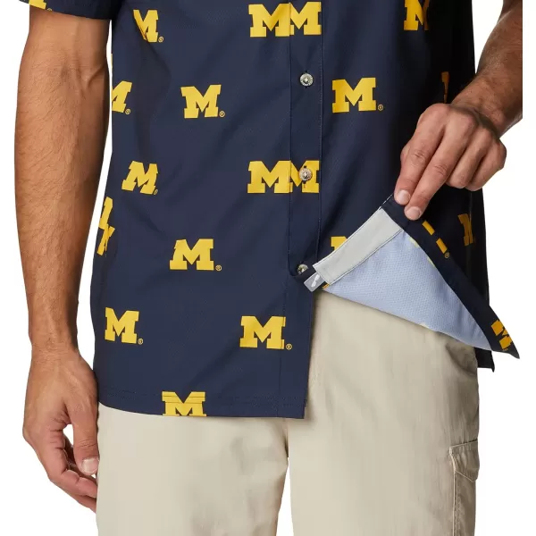 Columbia Mens Collegiate Super Slack Tide ShirtMichigan Wolverines Um  Collegiate Navy Logo Print