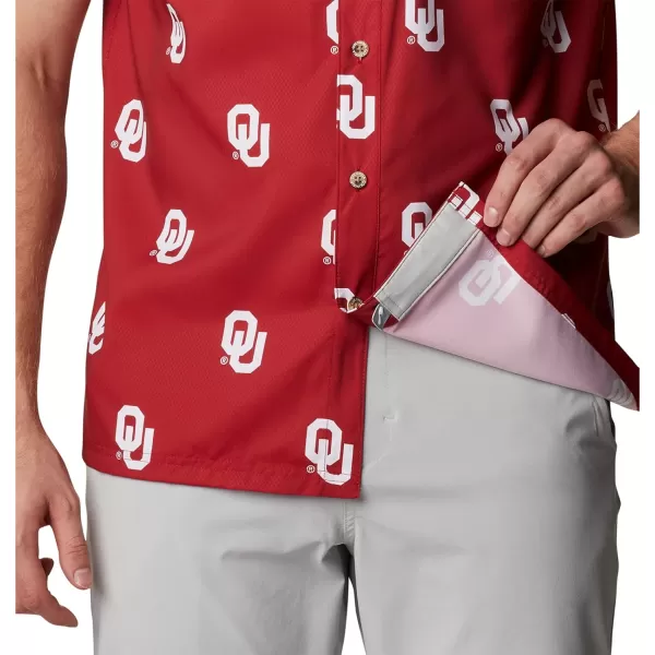 Columbia Mens Collegiate Super Slack Tide ShirtOklahoma Sooners Ok  Red Velvet Logo Print