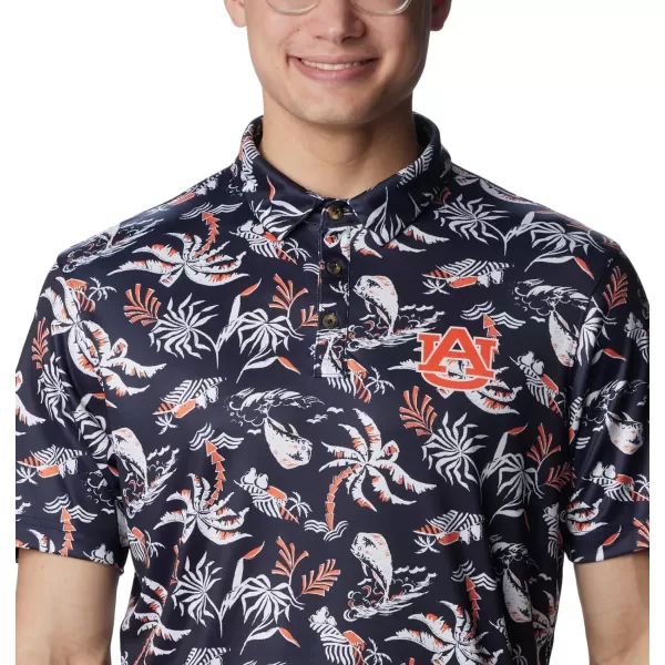 Columbia Mens Collegiate Super Terminal Tackle PoloAub  Collegiate Navy Dorado Isle Print