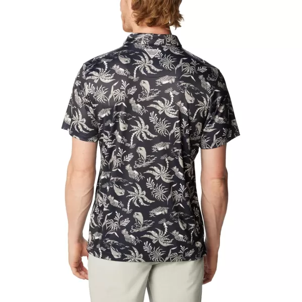 Columbia Mens Collegiate Super Terminal Tackle PoloDc  Collegiate Navy Dorado Isle Print