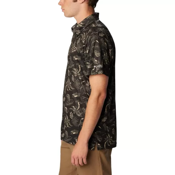 Columbia Mens Collegiate Super Terminal Tackle PoloPd  Black Dorado Isle Print