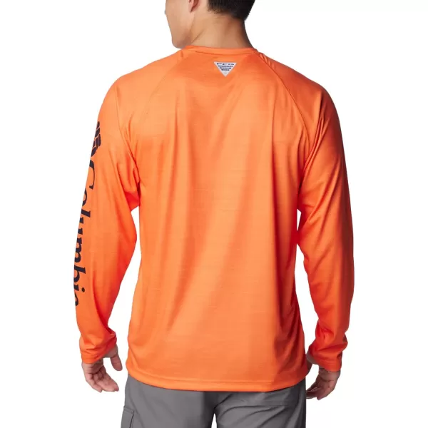 Columbia Mens Collegiate Terminal Tackle Heather Long Sleeve ShirtAub  Spark Orange Heather