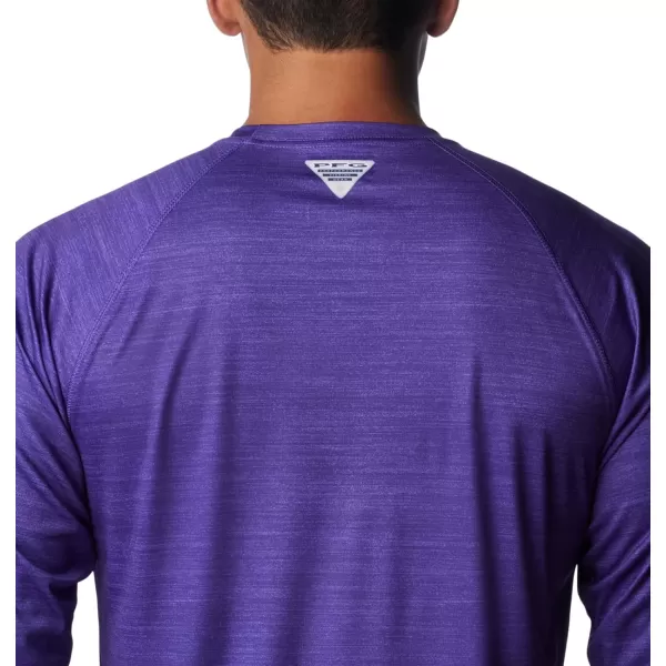 Columbia Mens Collegiate Terminal Tackle Heather Long Sleeve ShirtCle  Vivid Purple Heather