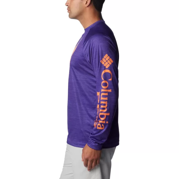 Columbia Mens Collegiate Terminal Tackle Heather Long Sleeve ShirtCle  Vivid Purple Heather