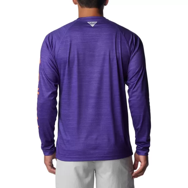 Columbia Mens Collegiate Terminal Tackle Heather Long Sleeve ShirtCle  Vivid Purple Heather