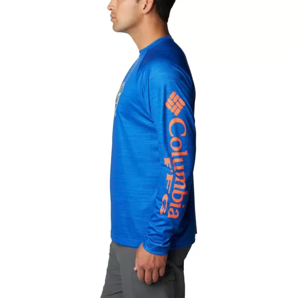 Columbia Mens Collegiate Terminal Tackle Heather Long Sleeve ShirtFla  Azul Heather