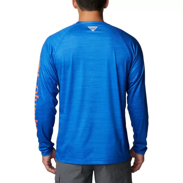 Columbia Mens Collegiate Terminal Tackle Heather Long Sleeve ShirtFla  Azul Heather