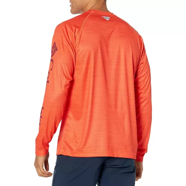 Columbia Mens Collegiate Terminal Tackle Heather Long Sleeve ShirtVt  Tangy Orange Heather