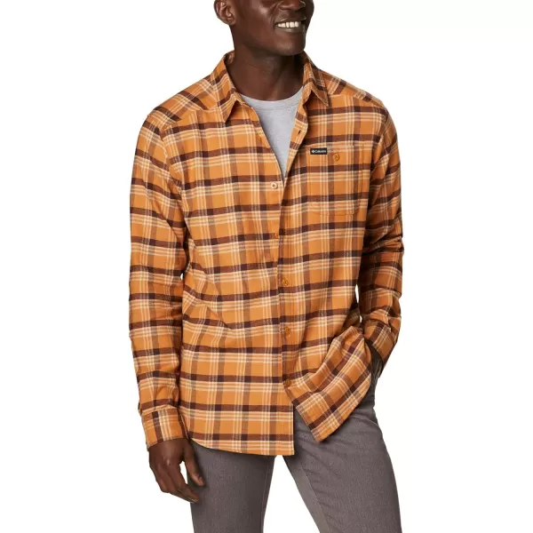 Columbia Mens Cornell Woods Flannel Long Sleeve ShirtCanyon Gold Med Window Tartan