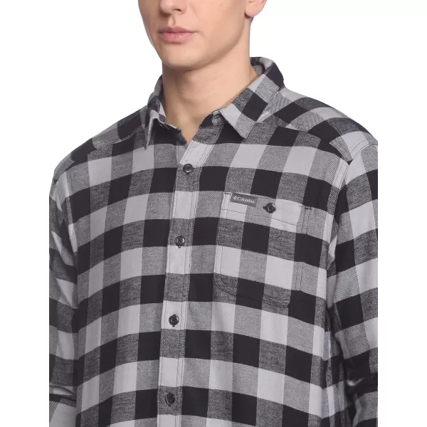 Columbia Mens Cornell Woods Flannel Long Sleeve ShirtColumbia Grey Buffalo Check