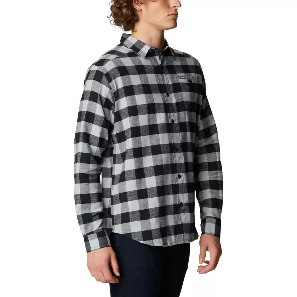 Columbia Mens Cornell Woods Flannel Long Sleeve ShirtColumbia Grey Buffalo Check