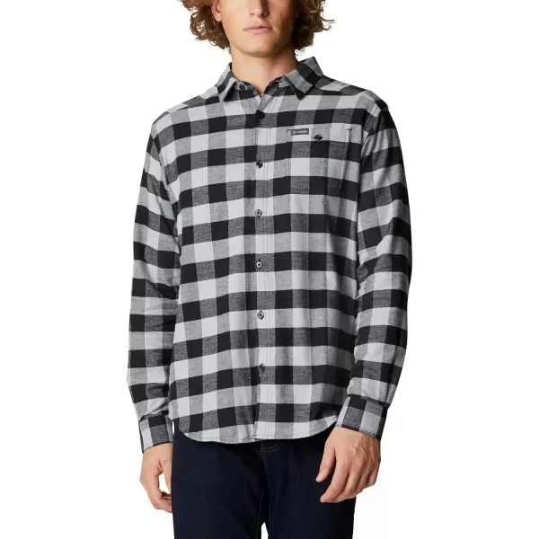 Columbia Mens Cornell Woods Flannel Long Sleeve ShirtColumbia Grey Buffalo Check