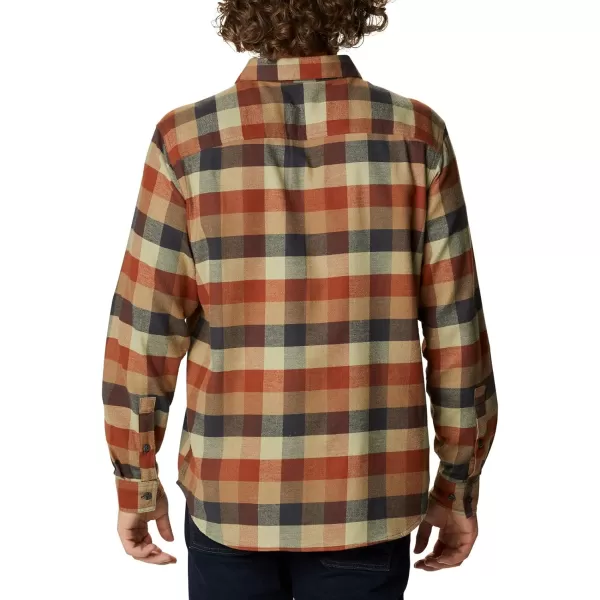 Columbia Mens Cornell Woods Flannel Long Sleeve ShirtDark Amber Multi Buffalo Check