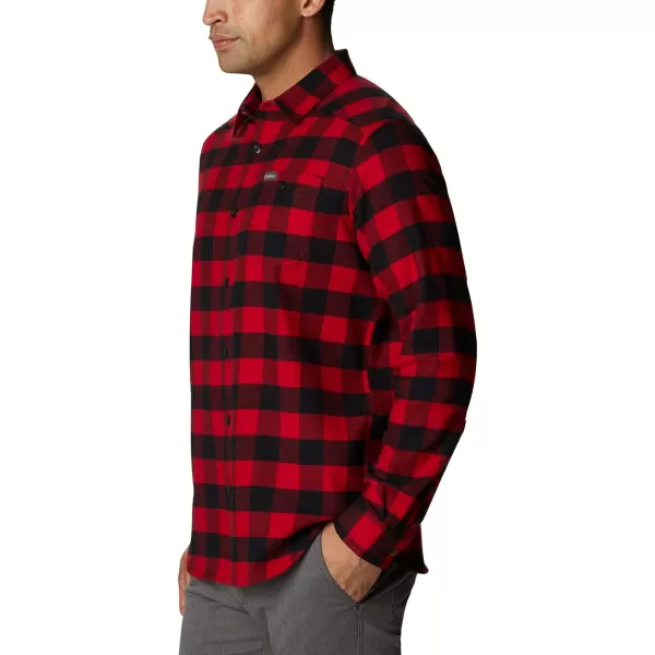 Columbia Mens Cornell Woods Flannel Long Sleeve ShirtMountain Red Buffalo Check