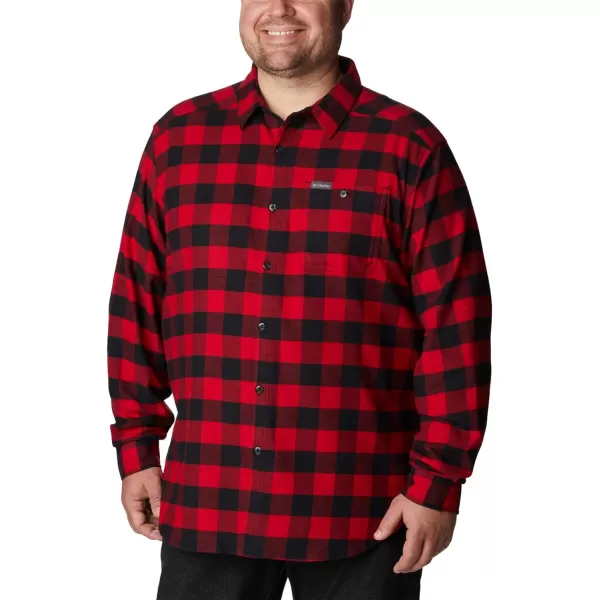 Columbia Mens Cornell Woods Flannel Long Sleeve ShirtMountain Red Buffalo Check