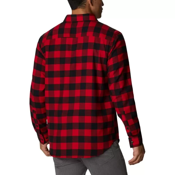 Columbia Mens Cornell Woods Flannel Long Sleeve ShirtMountain Red Buffalo Check