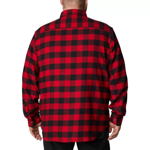 Columbia Mens Cornell Woods Flannel Long Sleeve ShirtMountain Red Buffalo Check