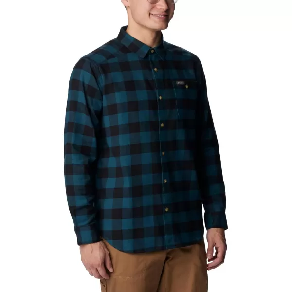 Columbia Mens Cornell Woods Flannel Long Sleeve ShirtNight Wave Buffalo Check