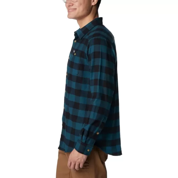 Columbia Mens Cornell Woods Flannel Long Sleeve ShirtNight Wave Buffalo Check