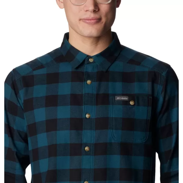 Columbia Mens Cornell Woods Flannel Long Sleeve ShirtNight Wave Buffalo Check