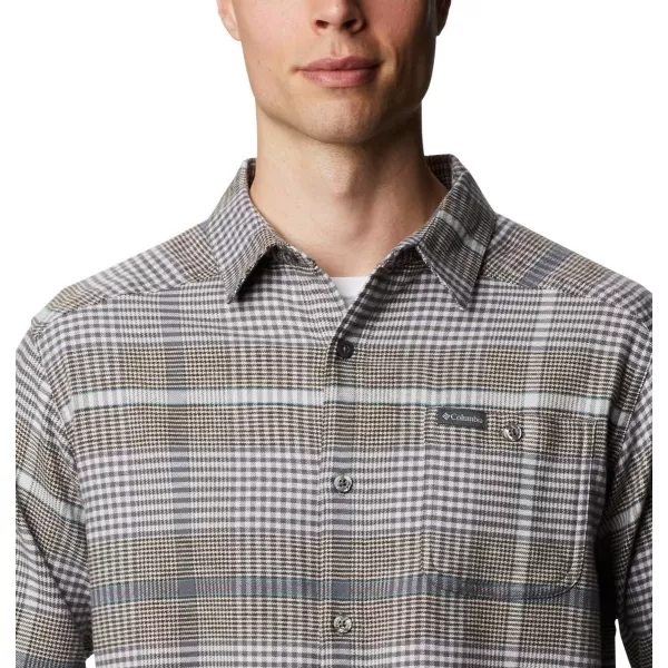 Columbia Mens Cornell Woods Flannel Long Sleeve ShirtNimbus Grey Ombre Plaid