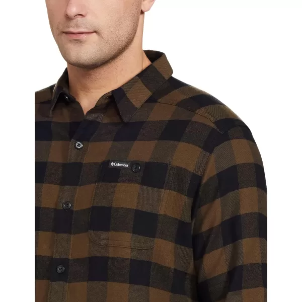 Columbia Mens Cornell Woods Flannel Long Sleeve ShirtOlive Green Buffalo Check