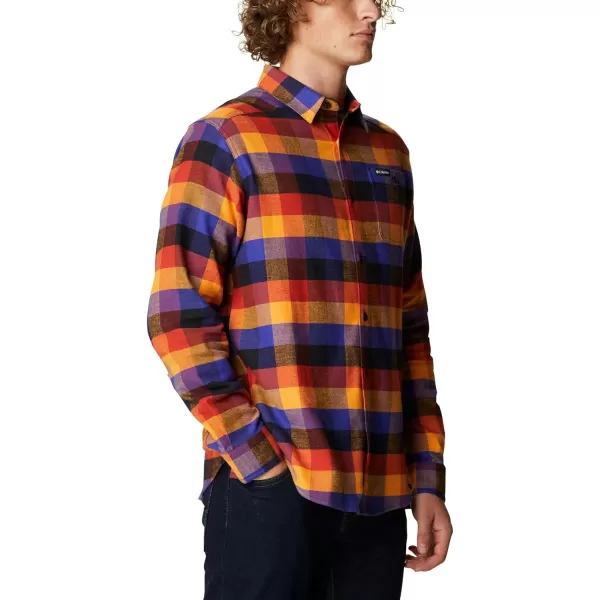 Columbia Mens Cornell Woods Flannel Long Sleeve ShirtPurple Quartz Multi Buffalo Check