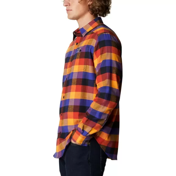 Columbia Mens Cornell Woods Flannel Long Sleeve ShirtPurple Quartz Multi Buffalo Check