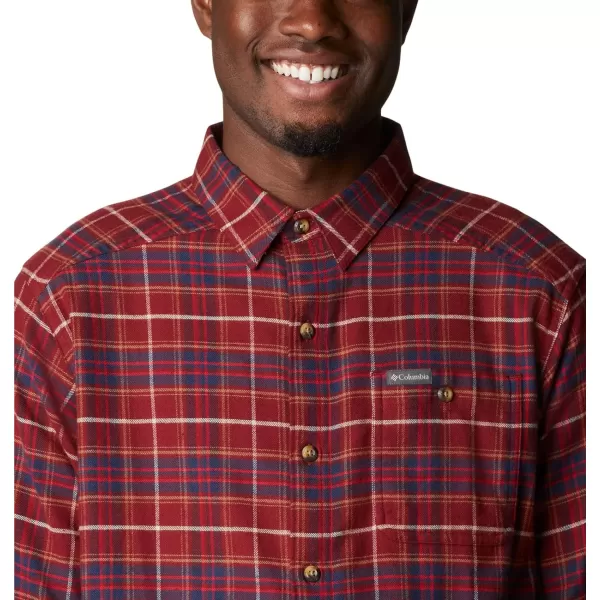 Columbia Mens Cornell Woods Flannel Long Sleeve ShirtRed Jasper Multi Tartan