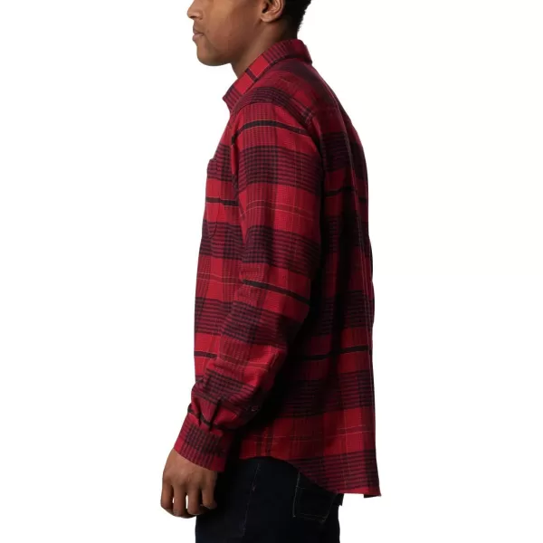 Columbia Mens Cornell Woods Flannel Long Sleeve ShirtRed Jasper Ombre Plaid