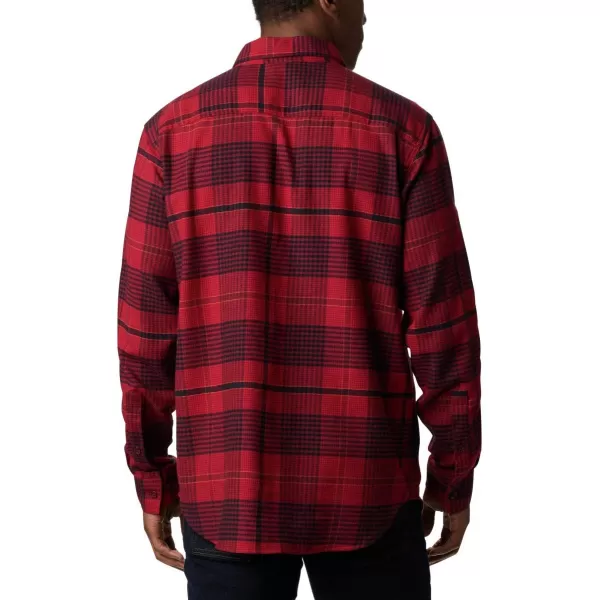 Columbia Mens Cornell Woods Flannel Long Sleeve ShirtRed Jasper Ombre Plaid