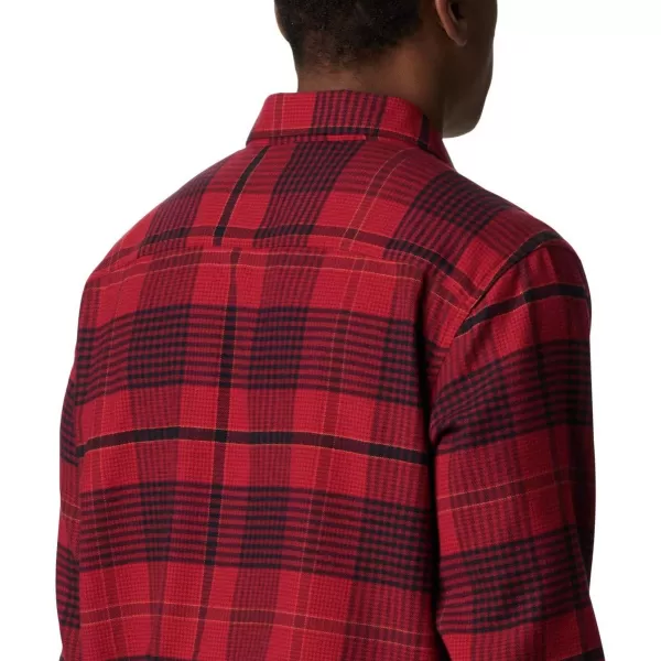 Columbia Mens Cornell Woods Flannel Long Sleeve ShirtRed Jasper Ombre Plaid