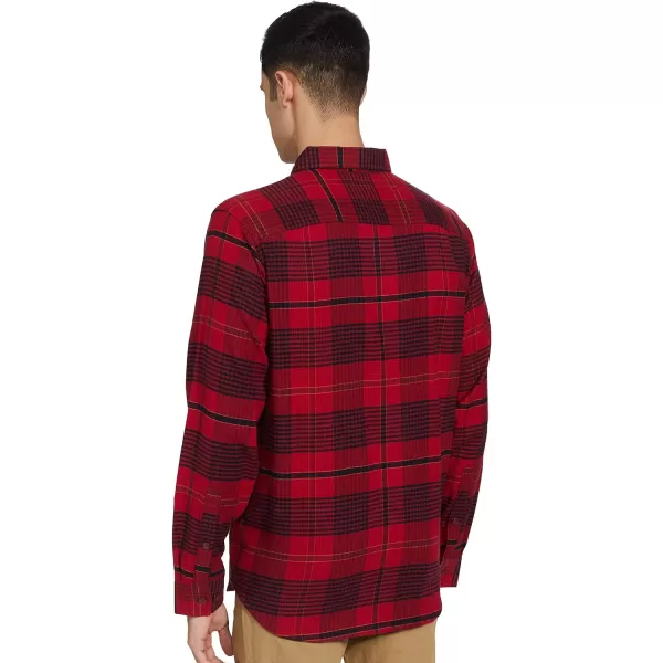 Columbia Mens Cornell Woods Flannel Long Sleeve ShirtRed Jasper Ombre Plaid