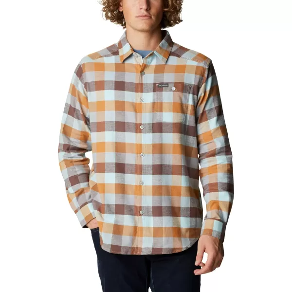 Columbia Mens Cornell Woods Flannel Long Sleeve ShirtSky Blue Multi Buffalo Check