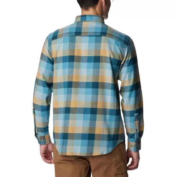 Columbia Mens Cornell Woods Flannel Long Sleeve ShirtStone Blue Buffalo Check