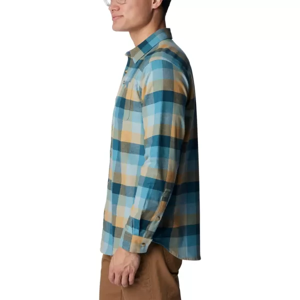 Columbia Mens Cornell Woods Flannel Long Sleeve ShirtStone Blue Buffalo Check