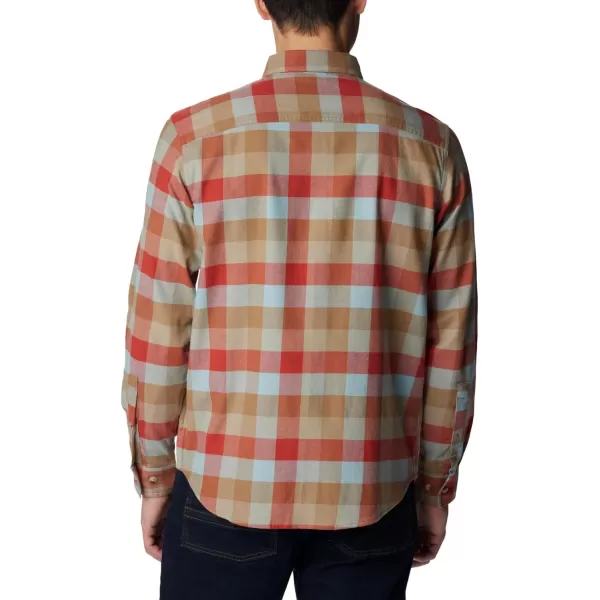 Columbia Mens Cornell Woods Flannel Long Sleeve ShirtWarp Red Buffalo Check