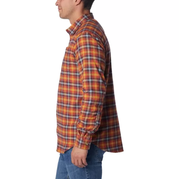 Columbia Mens Cornell Woods Flannel Long Sleeve ShirtWarp Red Tartan Ombre